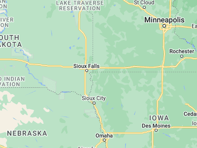 Map showing location of Rock Rapids (43.42719, -96.17586)