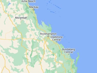 Map showing location of Rockhampton (-23.38032, 150.50595)