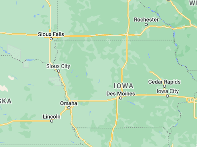 Map showing location of Rockwell City (42.39526, -94.63387)