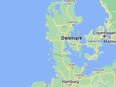 Map showing location of Rødding (55.36569, 9.06316)