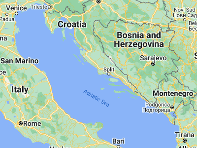 Map showing location of Rogoznica (43.52472, 15.97)