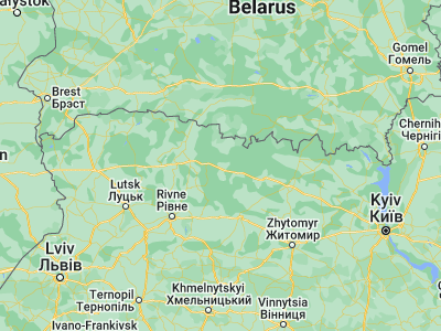 Map showing location of Rokytne (51.2796, 27.214)
