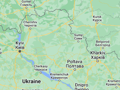Map showing location of Romny (50.75104, 33.47471)
