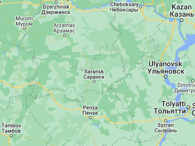 Map showing location of Romodanovo (54.42753, 45.32962)