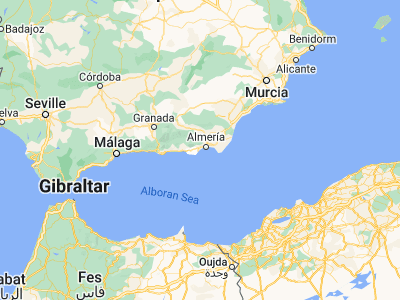 Map showing location of Roquetas de Mar (36.76419, -2.61475)