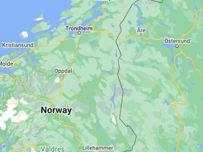 Map showing location of Røros (62.57468, 11.3842)