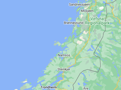 Map showing location of Rørvik (64.86208, 11.23734)
