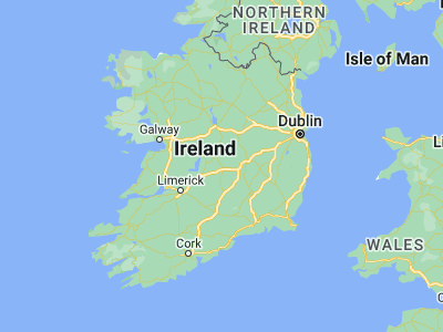 Map showing location of Roscrea (52.95111, -7.80167)