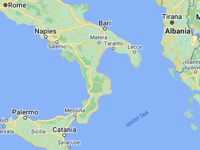 Map showing location of Rossano (39.5751, 16.6349)