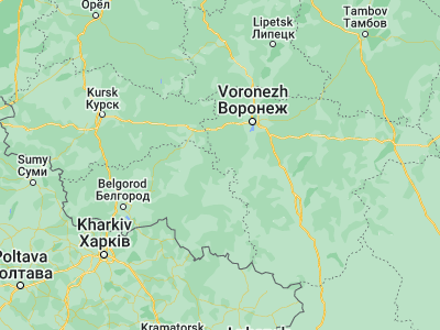 Map showing location of Rossosh’ (51.1209, 38.5116)
