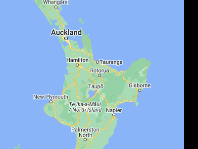Map showing location of Rotorua (-38.13874, 176.24516)