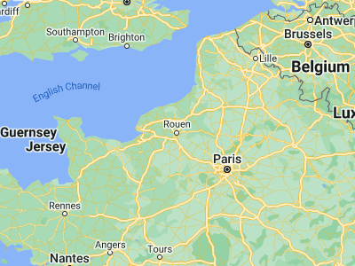 Map showing location of Rouen (49.44313, 1.09932)
