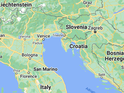 Map showing location of Rovinj (45.08, 13.64)