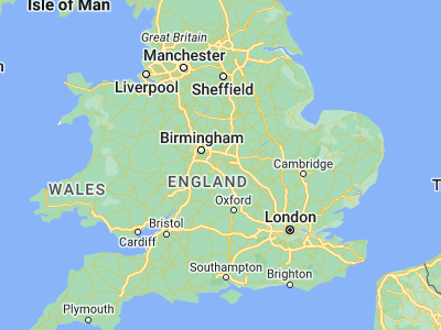 Map showing location of Royal Leamington Spa (52.3, -1.53333)