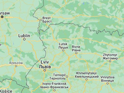 Map showing location of Rozhyshche (50.91542, 25.26906)
