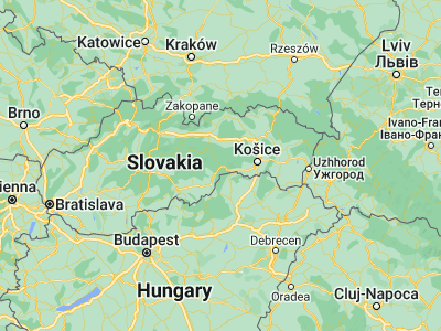 Map showing location of Rožňava (48.66008, 20.53758)