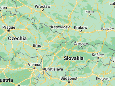 Map showing location of Rožnov pod Radhoštěm (49.45853, 18.14302)