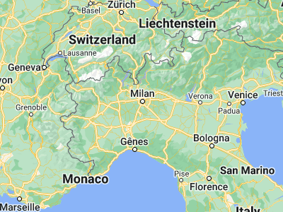Map showing location of Rozzano (45.38187, 9.16055)