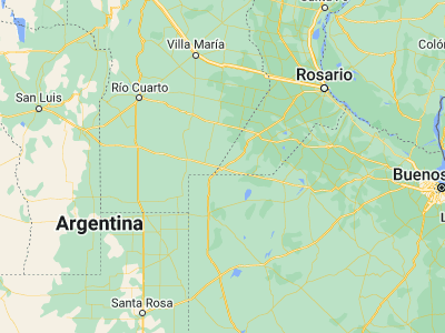Map showing location of Rufino (-34.26827, -62.71262)