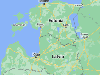 Map showing location of Rūjiena (57.89752, 25.33155)