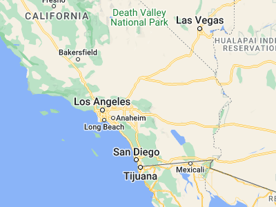 Map showing location of Running Springs (34.20779, -117.1092)