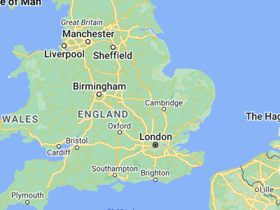 Map showing location of Rushden (52.29139, -0.59923)