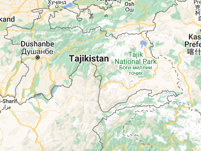 Map showing location of Rŭshon (37.94487, 71.55744)