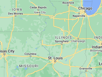 Map showing location of Rushville (40.12116, -90.56318)