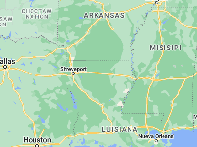 Map showing location of Ruston (32.52321, -92.63793)