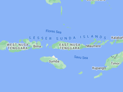 Map showing location of Ruteng (-8.6136, 120.4721)