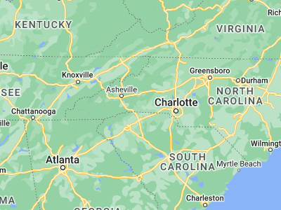 Map showing location of Rutherfordton (35.36929, -81.95677)