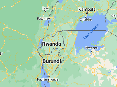 Map showing location of Rwamagana (-1.9487, 30.4347)