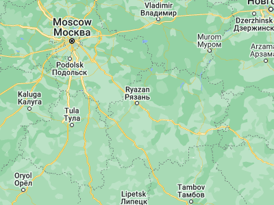 Map showing location of Ryazan’ (54.6269, 39.6916)