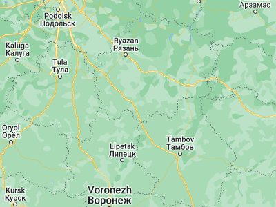 Map showing location of Ryazhsk (53.7038, 40.1109)