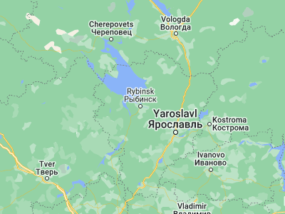 Map showing location of Rybinsk (58.0446, 38.84259)