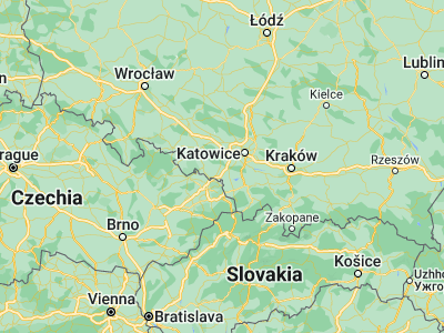 Map showing location of Rybnik (50.09713, 18.54179)