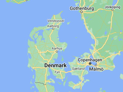 Map showing location of Ryomgård (56.3843, 10.50295)