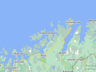 Map showing location of Rypefjord (70.63333, 23.66667)
