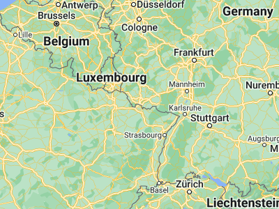 Map showing location of Saarbrücken (49.2354, 6.98165)