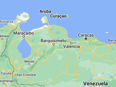 Map showing location of Sabana de Parra (10.12111, -69.03639)