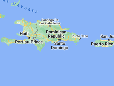 Map showing location of Sabana Grande de Palenque (18.26256, -70.14822)