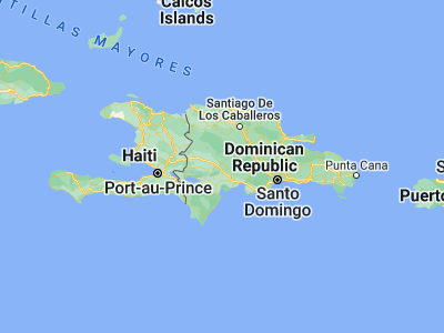 Map showing location of Sabana Yegua (18.71667, -71.01667)