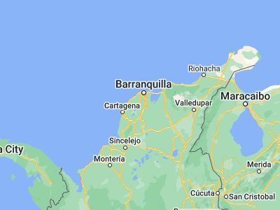 Map showing location of Sabanalarga (10.62962, -74.92063)