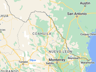 Map showing location of Sabinas (27.85591, -101.11738)