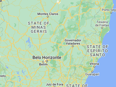 Map showing location of Sabinópolis (-18.66611, -43.08389)