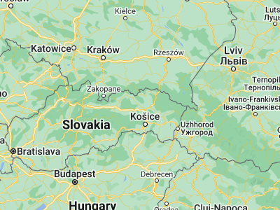 Map showing location of Sabinov (49.10308, 21.0988)