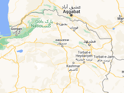 Map showing location of Sabzevār (36.2126, 57.68191)