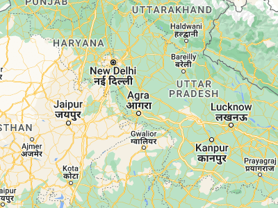 Map showing location of Sadābād (27.43978, 78.03667)
