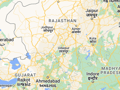 Map showing location of Sādri (25.18625, 73.45286)