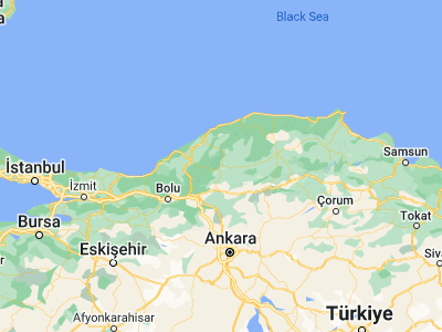Map showing location of Safranbolu (41.25083, 32.69417)